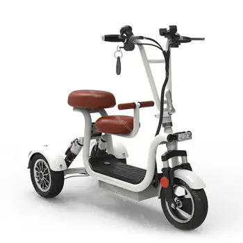 Online Elektrische Motorrad Roller 3 Räder Electrtic Fahrräder 400W 48V 10 Zoll Eltern Kind Mini Elektrische Fahrrad Für Erwachsene