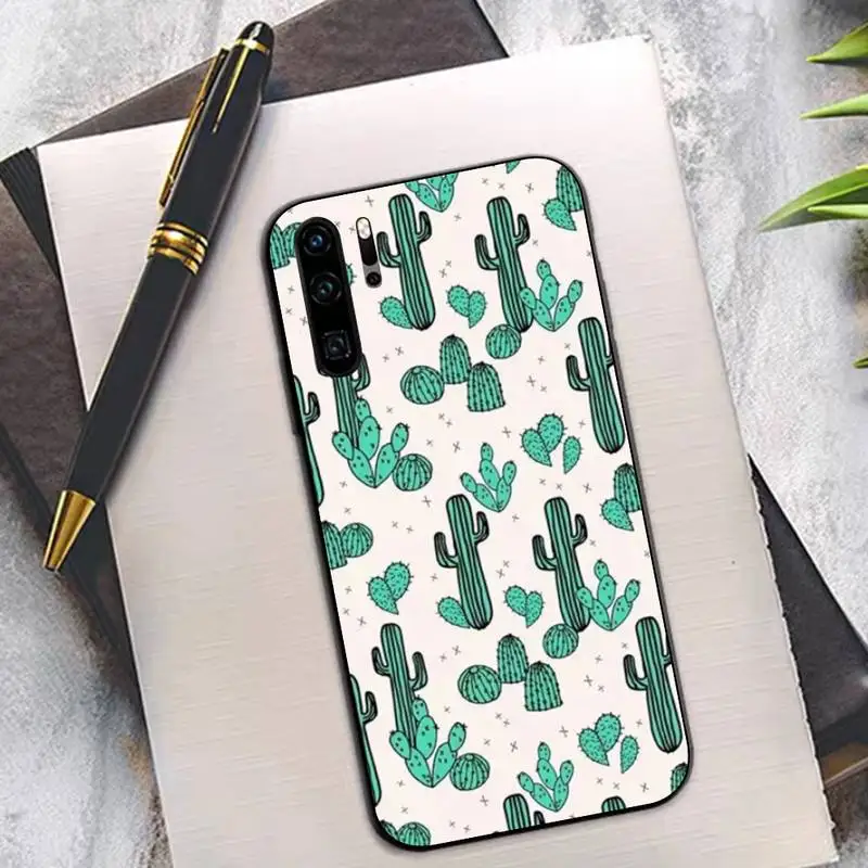 Мягкий резиновый чехол для телефона TOPLBPCS Plant Cactus huawei P8 P9 p10 p20 P30 P40 pro lite psmart
