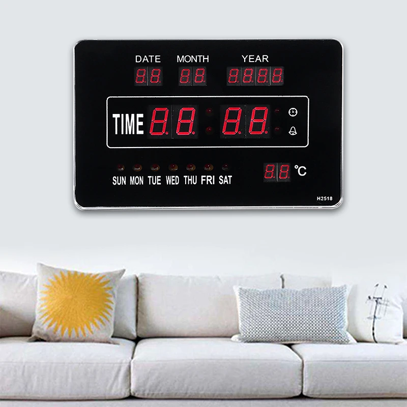 Perpetual Calendar Digital Clock Multi Led Calendar Wall Clock With