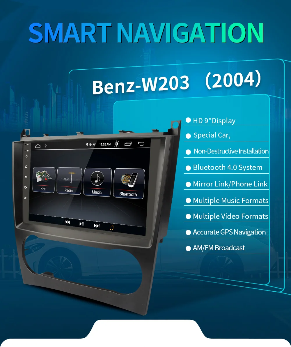 Kappud 9 ''DSP автомобильный Радио Мультимедиа Навигация DVD gps плеер Авто Стерео для Benz W203 W209 C180 C200 C220 C230 с радио Wifi