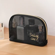  Black Travel Cosmetic Bag Women Zipper Make Up Transparent Makeup Case Organizer Storage Pouch Toiletry Beauty Wash Kit Bags 