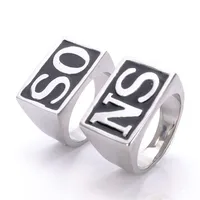 2pcs/pair Stainless Steel Solid Sons of Anarchy Ring SO NS Men Rings Jewelry Size 7-14 Free Shipping 1