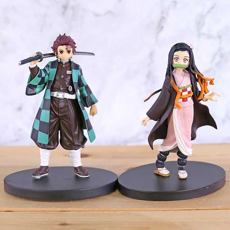 Аниме Demon Slayer: Kimetsu no Yaiba Kamado Tanjirou Nezuko Статуэтка из ПВХ фигурка Коллекционная