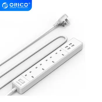 

ORICO OSC4A4U UK Plug 4AC Outlets 4 USB Ports Surge Protector 20W Output Power Strip With 1.5M Power Cord White