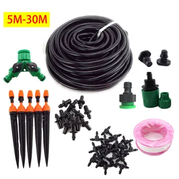 

5-30m DIY Drip Irrigation System Automatic Garden Watering Micro Sprinklers Nozzle Kits Plant Veg Water Irrigazione Set