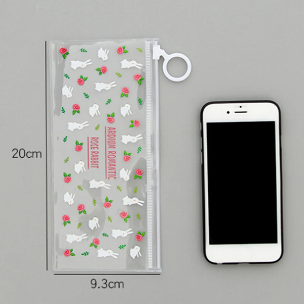 ПВХ случайный цвет цветок/кролик/лиса дизайн большой емкости прозрачный пенал