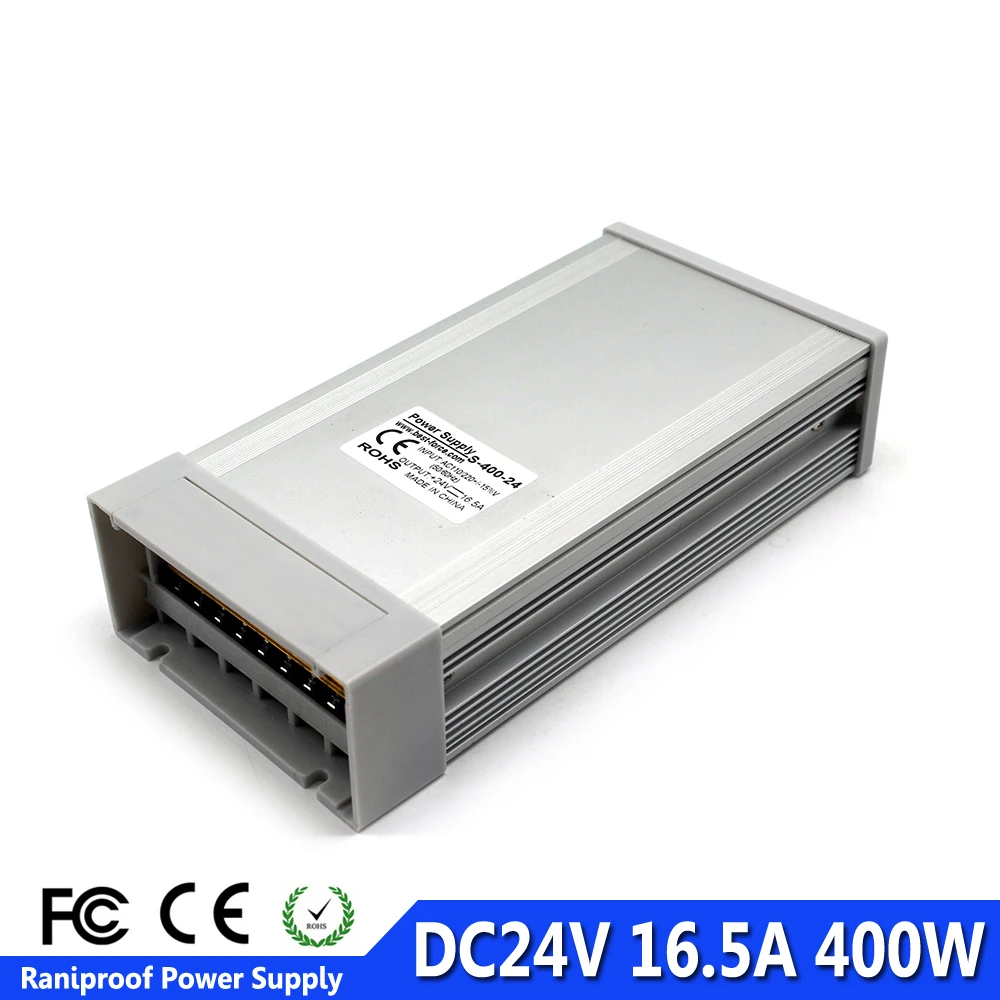 Одиночный непромокаемый переключатель питания DC12V DC24V 300 Вт 350 Вт 360 Вт 400 Вт Уличный Трансформатор SMPS для светодиодной ленты