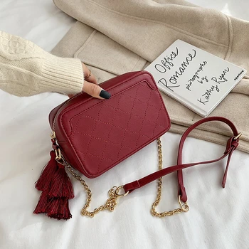 

2019 Women's Bag PU Leather Shoulder Bag Chain Hard Luxury Handbag Women Crossbody For Designer Bolsa Feminina Bolsos Mujer Sac