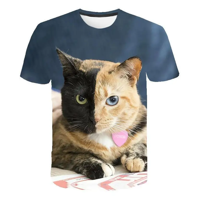 3d Cat Printed T Shirt Men/women Summer 