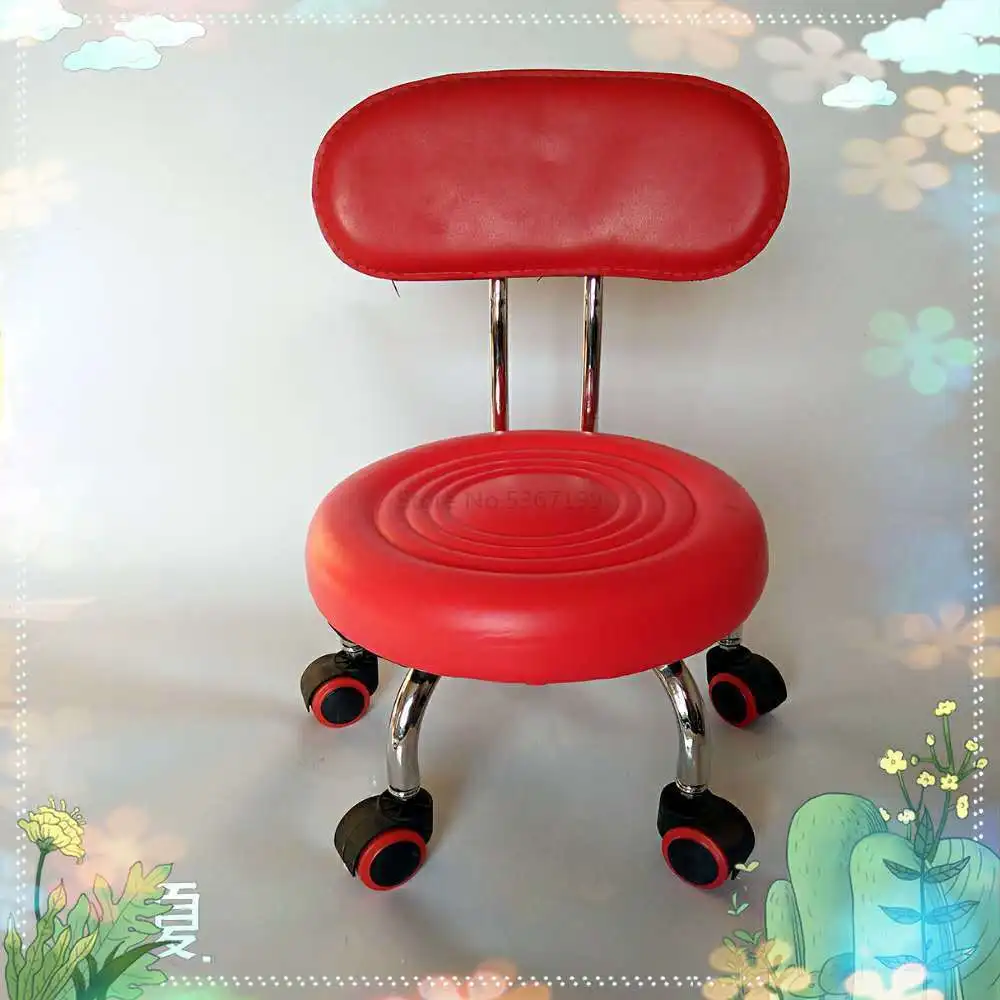 Pulley Stool Beauty Sewing Construction Stool Round Bench Stool with Doll Stool Child Toddler Stool Pulley Stool Squat Stool - Цвет: Бургундия