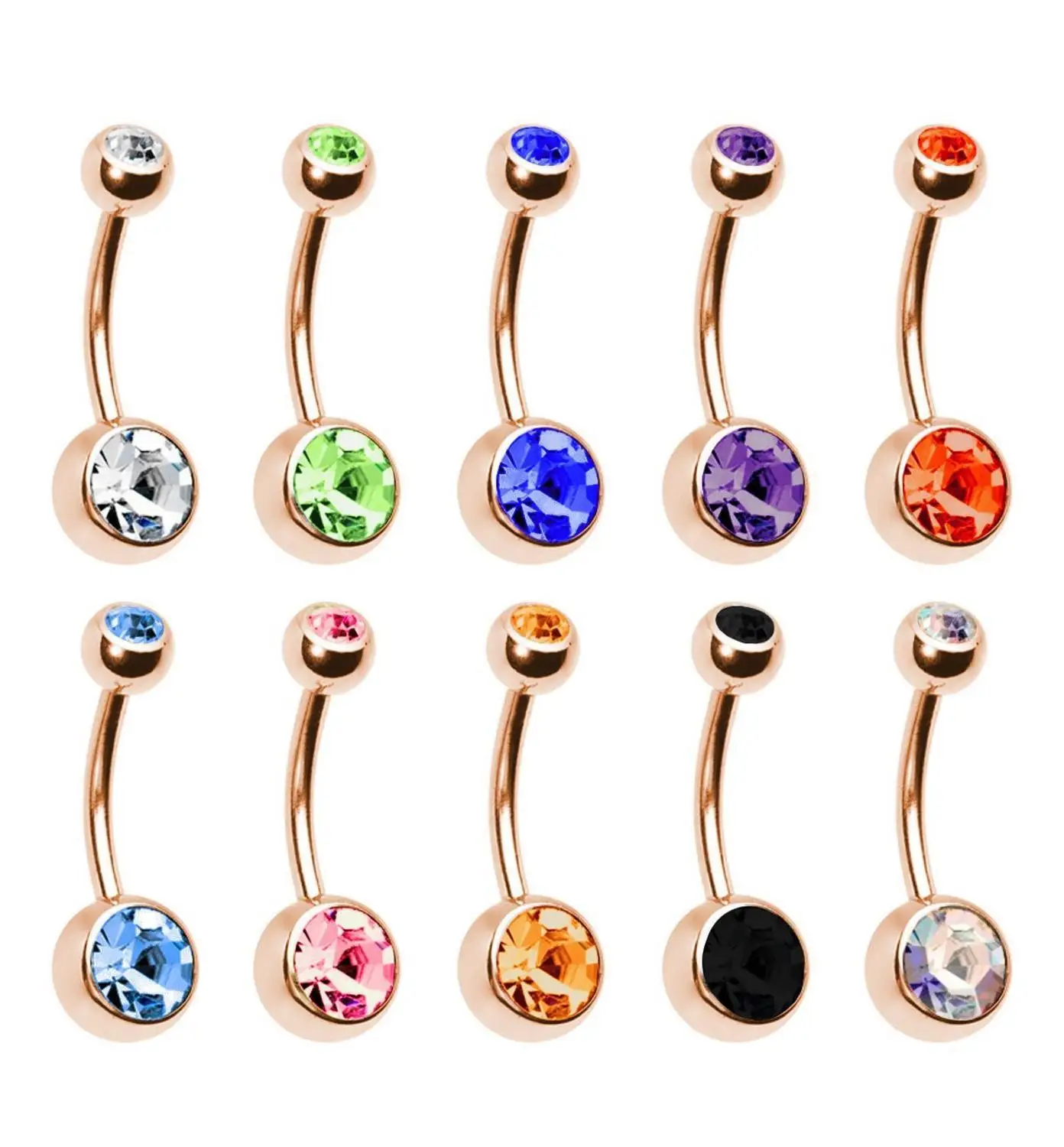 5/10/20Piece Zircon 14G Belly Piercing Lot Surgical Steel Crystal Belly Button Ring Bar Navel Piercing Set Mix Piercings Ombligo piercing jewelry body piercing jewelry body jewelry belly button piercings belly button earrings