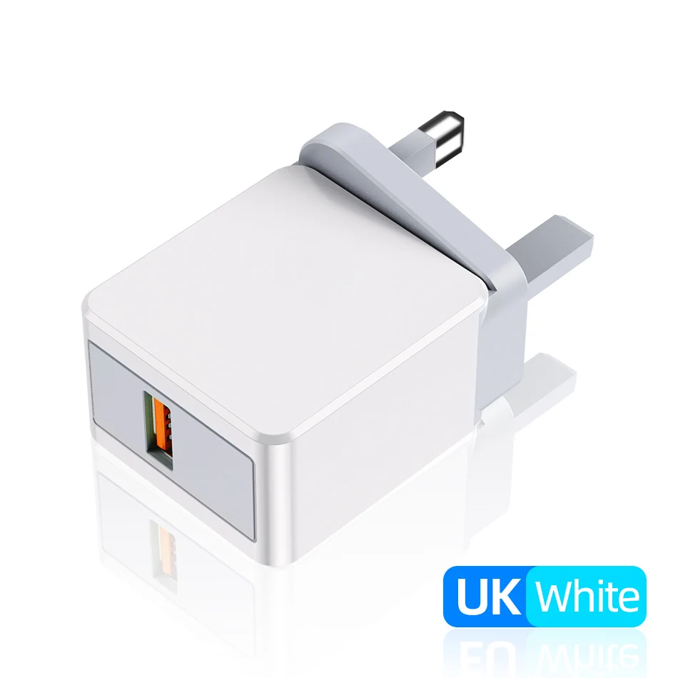 !ACCEZZ 2.4A USB Quick Charge 3.0 EU UK Wall Charger for iPhone SE 2020 Note 8 Realme 5 Pro Portable Fast Charging Phone Adapter (10)