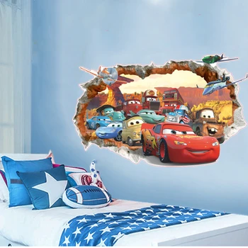 3d Disney Cars Wall Sticker For Child Room Nursery Decoration Vinyl Baby Wallpaper Spider-man Bedroom Poster Decor Self-adhesive 1