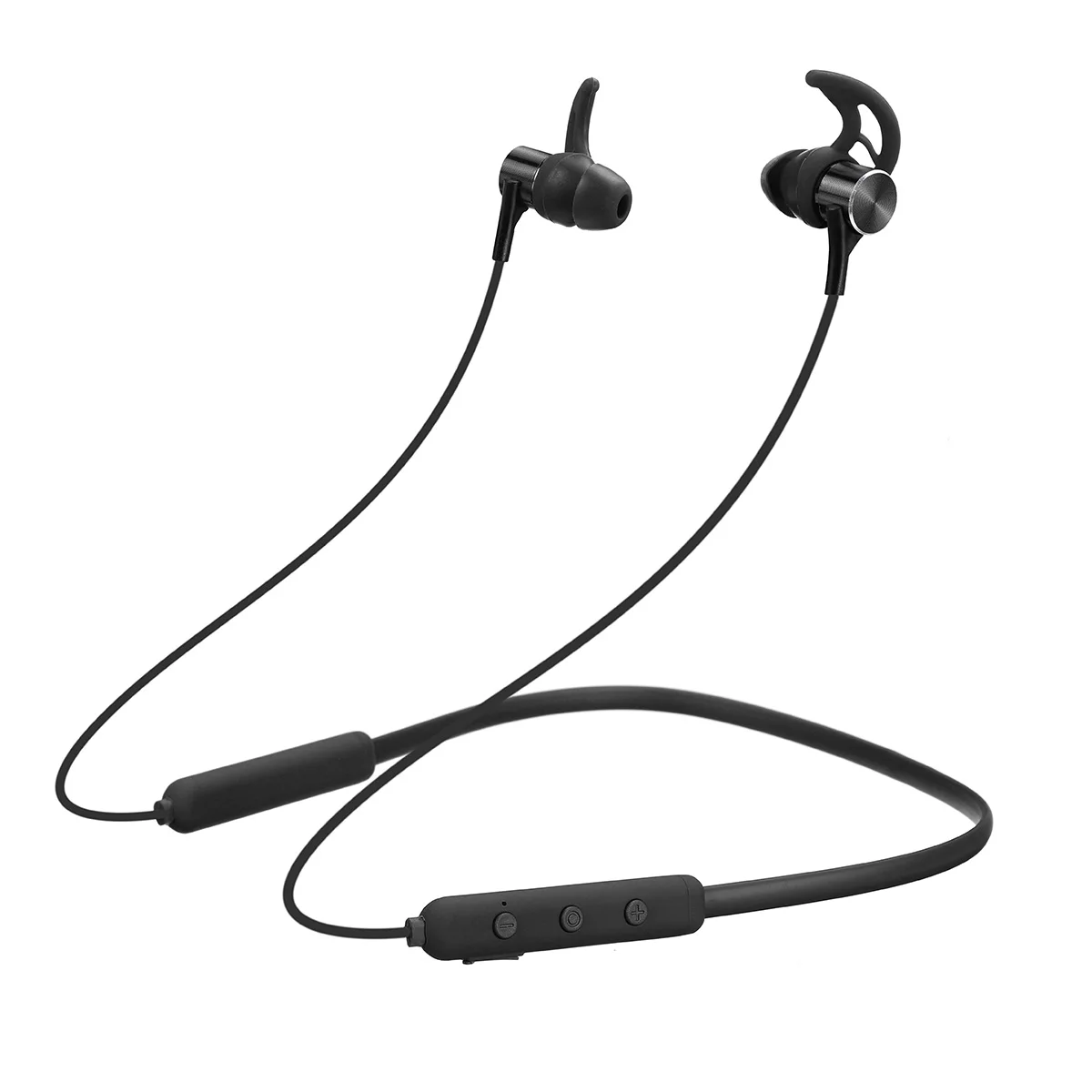 Black Bluetooth наушники Hands-free, Спортивная стереогарнитура, шейный подвесной наушник с микрофоном, аккумуляторы высокой емкости, наушники - Цвет: Black