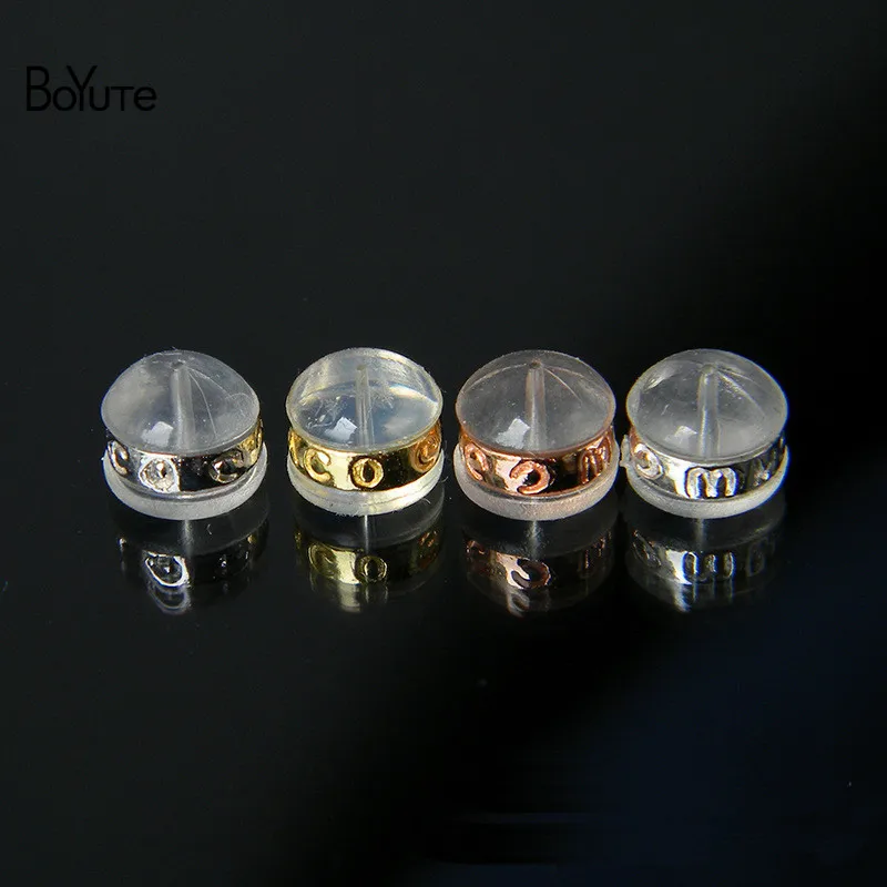 

BoYuTe One Pair 5.8*5MM 925 Sterling Silver Wrapped Silicone Earrings Stopper Ear Plug Earring Backs Diy Jewelry Accessories