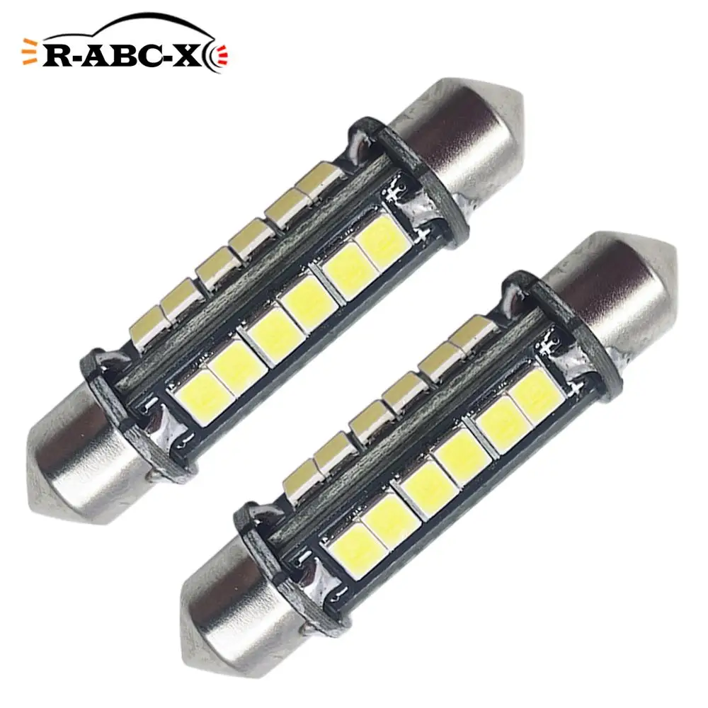 

2 pcs 24 2835smd Festoon 44mm Car Led Clearance License Panel Lamp Auto Interior Reading Bulb Trunk Light 24V white 480lm