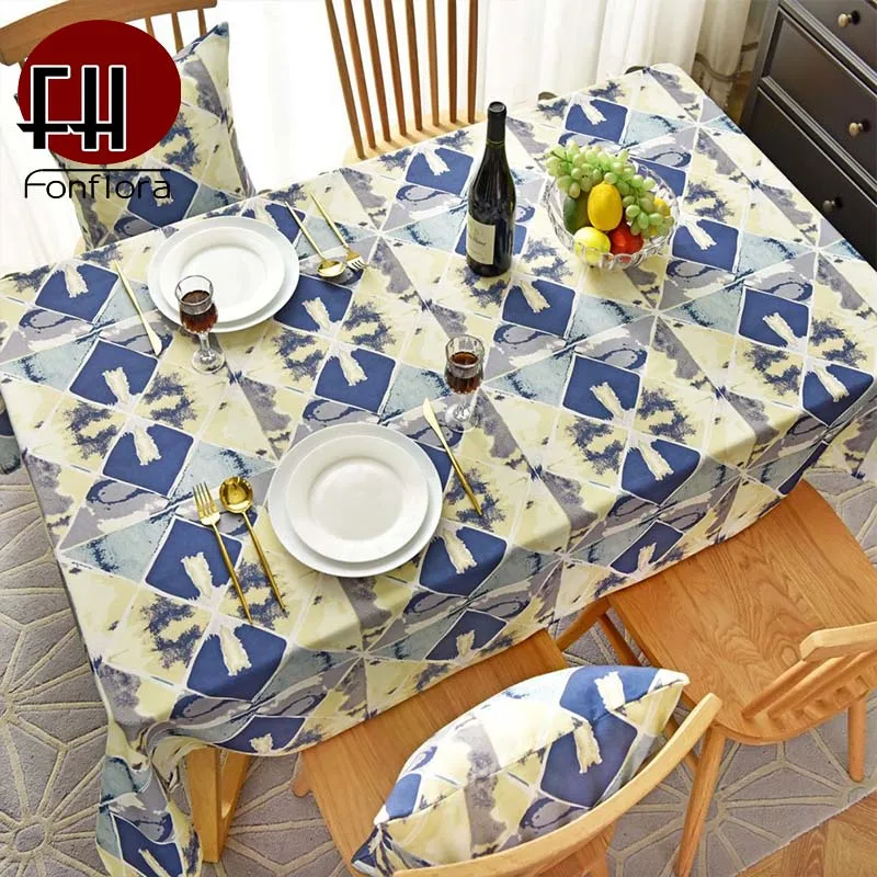 

Baroque Tablecloth For Dinner Party Round Square Cover Waterproof Europe Geometric Pattern Coffee Table Cover Outdoor Picnic Mat