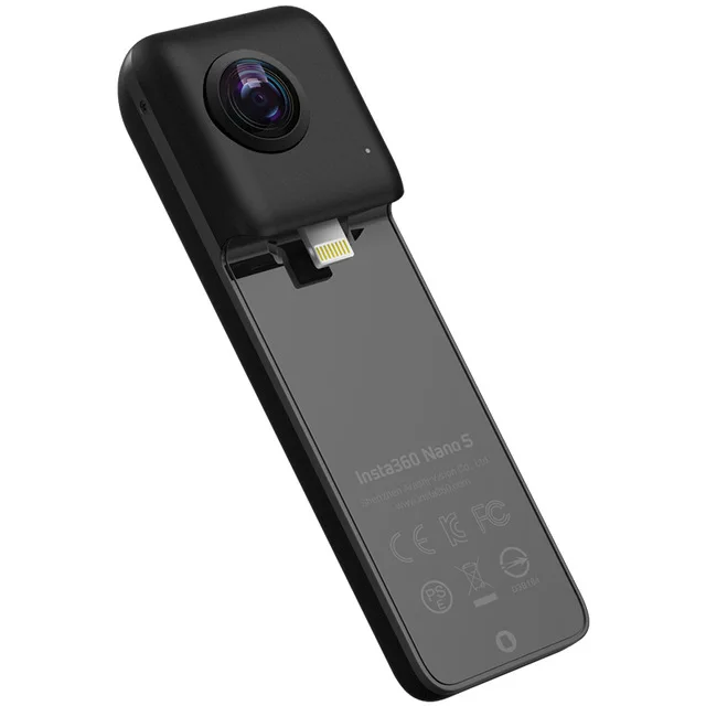 Insta360 Nano VR видеокамера S 4K 360 VR видео панорамная камера 20 Мп фото для iphone X XS XR для iphone 7 8 6 серии - Цветной: black