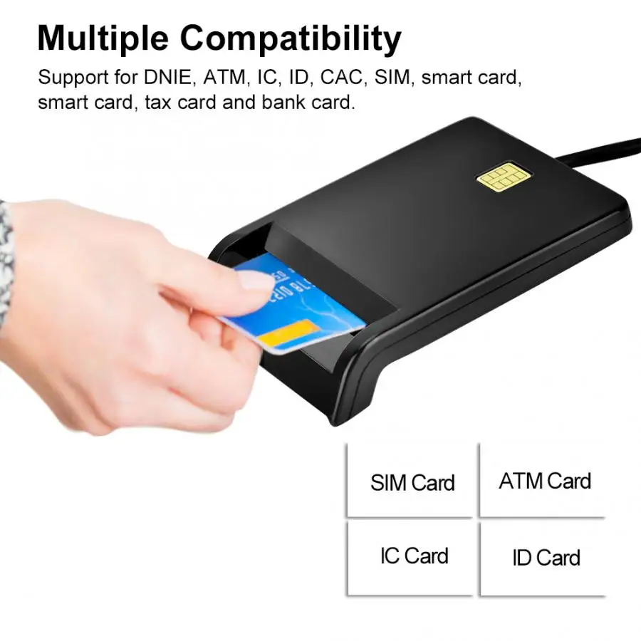 Считыватель смарт-карт для ID CAC DNIE ATM IC SIM банковская карта с сенсорным чипом USB Кардридер разъем для 7 8 10 OS