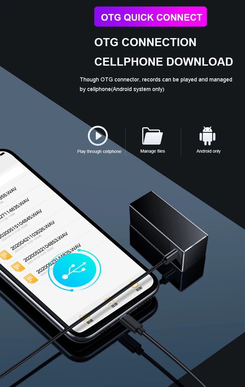 Recorder, Unidade USB, Grande Memória, Gravações de