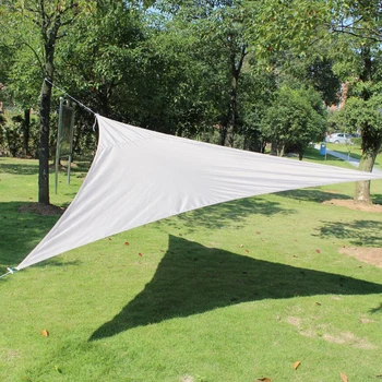 

3m / 3.6m / 4m Outdoor Waterproof Triangle Sunshade Sail Canopy Patio Awning Garden UV Shelter - Grey