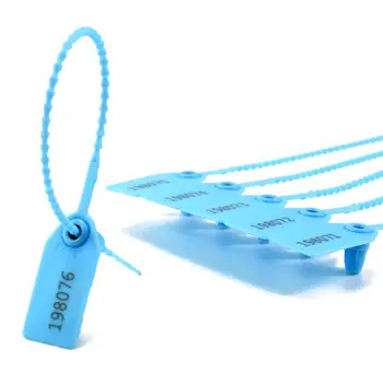 

100pcs Plastic Numbered Security Seals Tamper Proof Traveling Bag Suitcase Shoes Zip Tag Blue