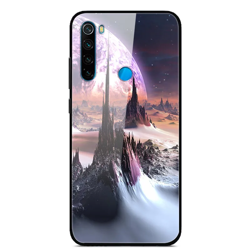 06 Для Xiaomi Redmi Note 8T чехол из закаленного стекла с изображением планеты Космос для Xiaomi Redmi Note 8T стеклянный задний Чехол для Redmi Note 8 8T - Цвет: 06