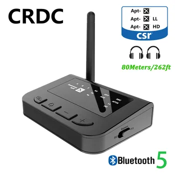

262ft/80m Aptx HD LL Bluetooth 5.0 Audio Receiver Transmitter Bypass Spdif RCA AUX 3.5mm Wireless Adapter for TV PC Headphones