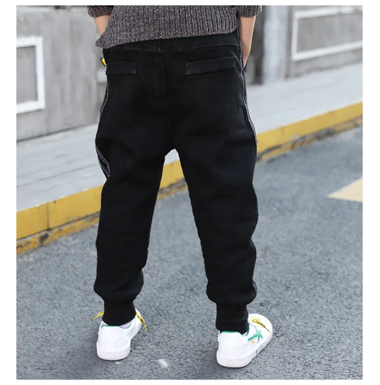 BOY'S Autumn Pants New Style Western Style Children Cowboy Casual Pants Big Boy Spring And Autumn Skinny Pants Black And Wh