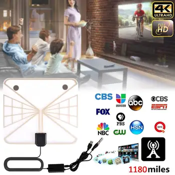 

1180 Miles 4K Digital HDTV Indoor TV Antenna with Amplifier Signal Booster TV Radius Surf Fox Antena HD TV Antennas Aerial