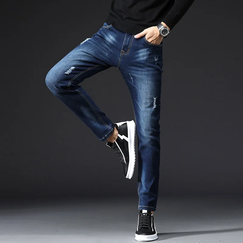 

2020 New Jeans for Men Slim Fit Pants Classic Jeans Male Denim Jeans Designer Trousers Casual Skinny Straight Elasticity Pants