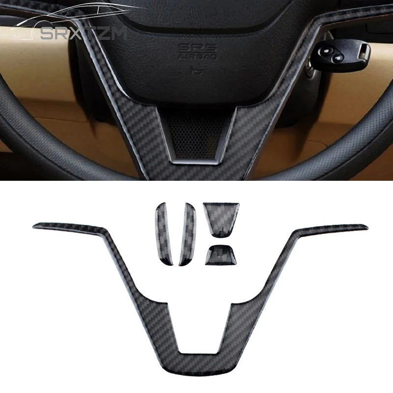 Автомобильный Стайлинг наклейка на руль из настоящего углеродного волокна для