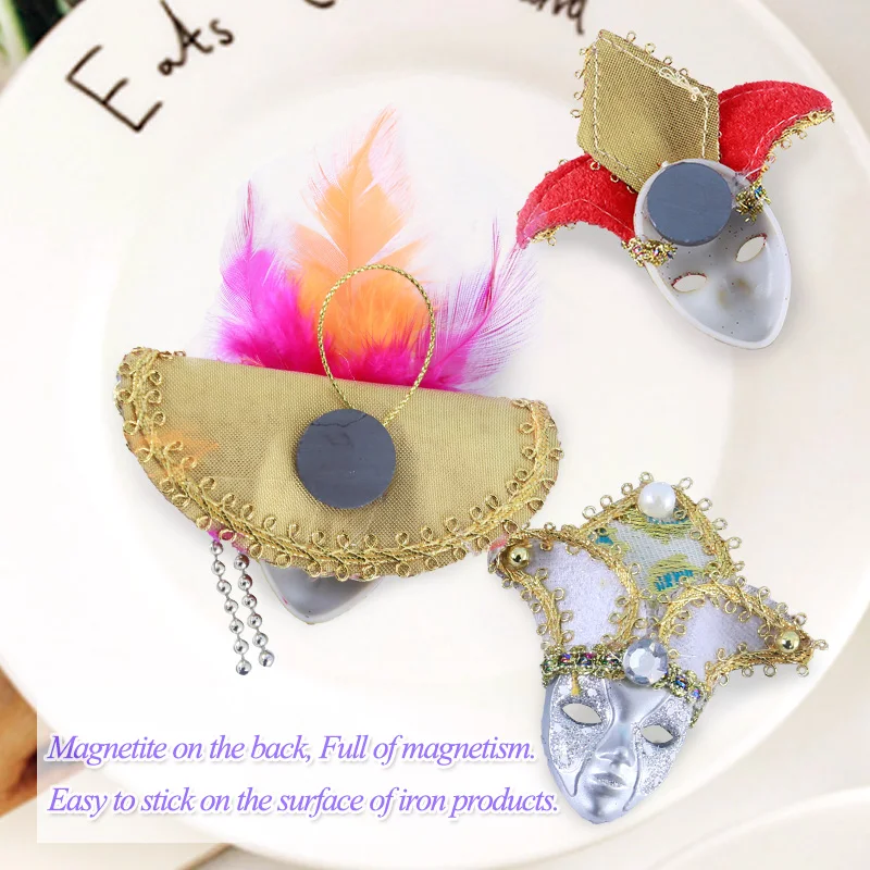 5pcs Mini Hand-Painted Venetian Mask Masquerade Mardi Gras Glitter Mask of Venice Wall Decorative Art Collection Hallow