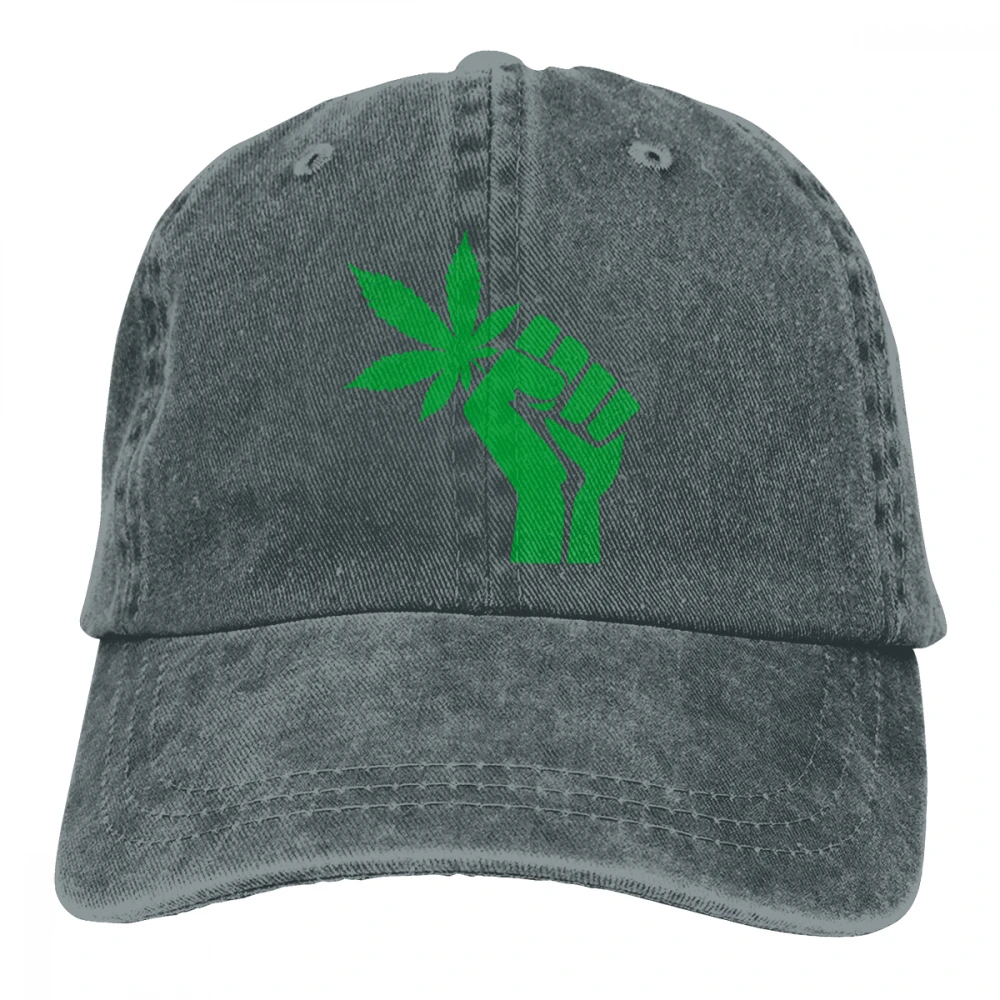 Свободный лист сорняков и сопротивляйтесь руке Casquette черные унисекс Мужские Женские джинсовые бейсболка с ремешком кепки регулируемые Гольф папа шляпа
