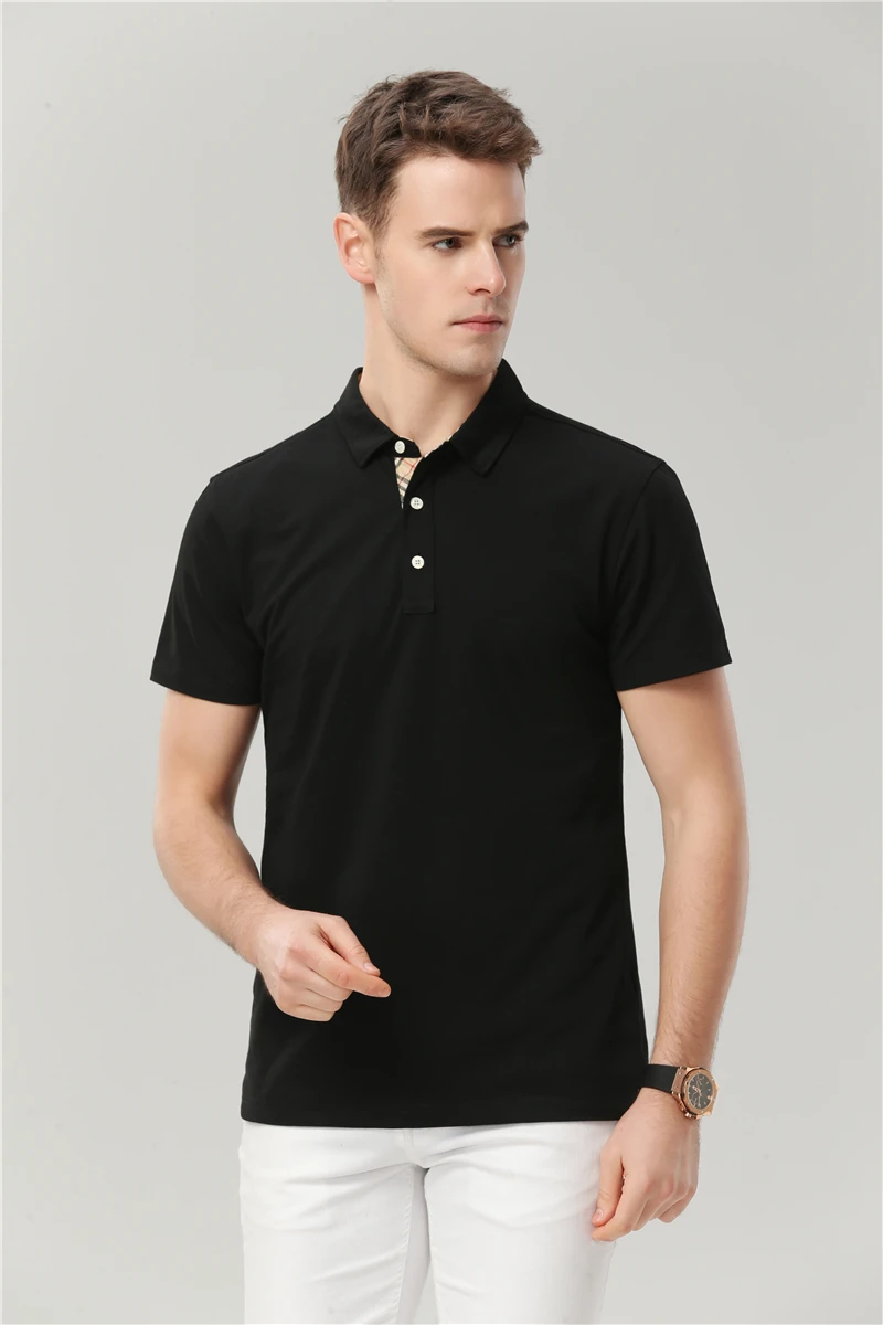 black Мужские рубашки поло мужские Polocamisa Masculina праздничные морские повседневные модные поло Para Hombre мужские/женские/парные рубашки поло - Цвет: black