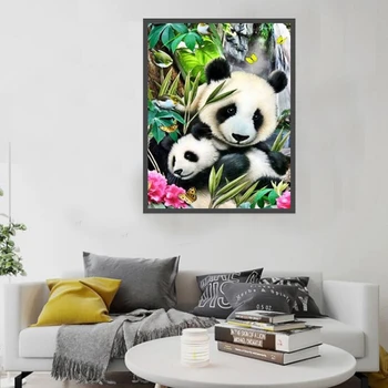 

Diamond Painting Kits Panda Full Diamond Square Diamond Embroidery Picture Diamond Mosaic Cartoon Home Decor