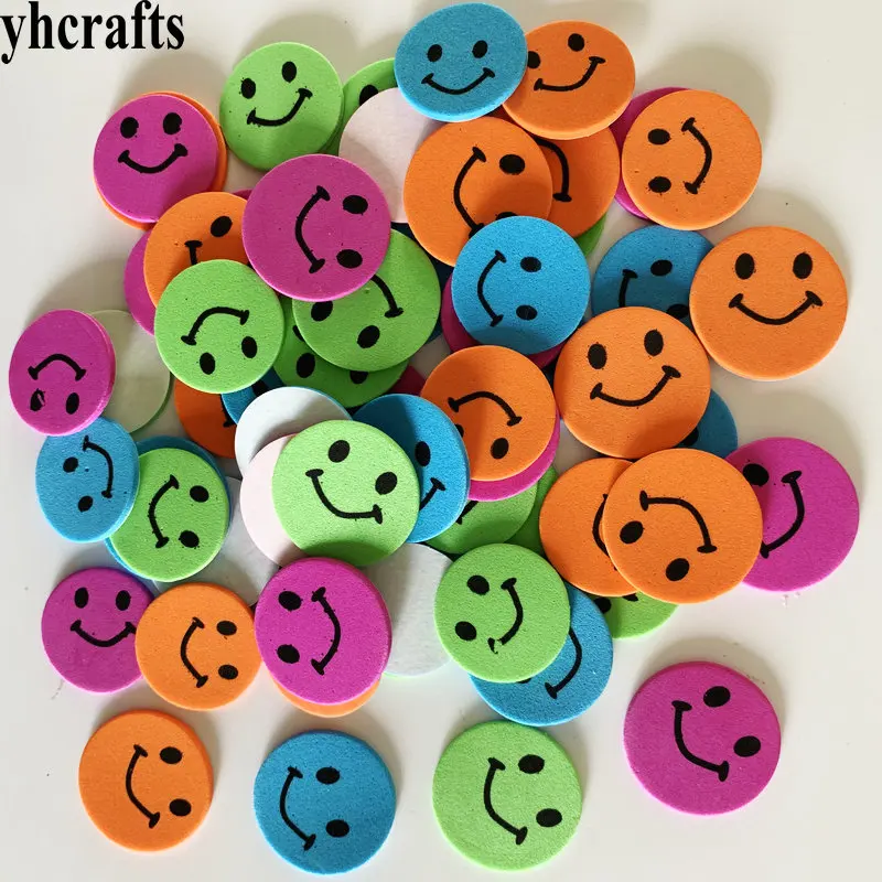 60PCS color smile 1 пакет/партия. Рождественские наклейки из пены с изображением Санта-оленя, колобка, колокольчика, Обучающие Игрушки для раннего обучения, поделки своими руками, украшения для детской комнаты - Цвет: 60PCS color smile