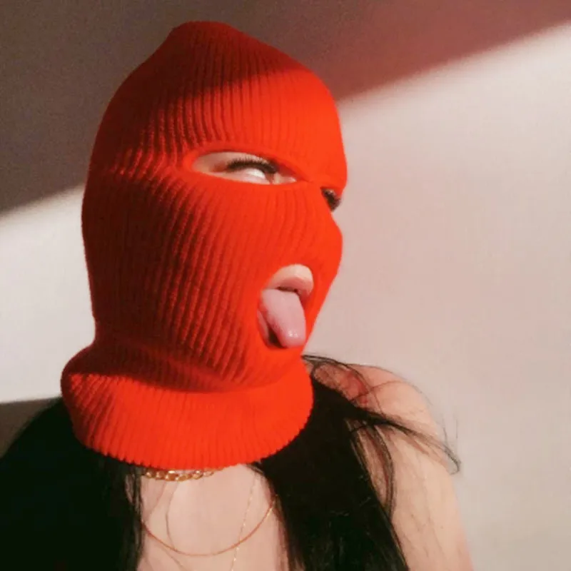 Balaclava Ski Mask Knitted Winter Hat Face Cover Men Warm Hat Sports CS Beanies