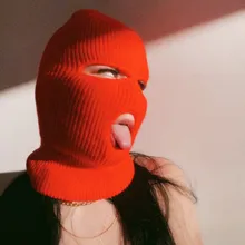 2021 Cool Balaclava Ski Mask Knitted Winter Hat Face Cover Winter Full Face Mask for Men Winter Warm Hat Sports CS Beanies