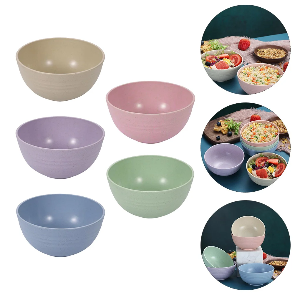 10pcs Durable Wheat Straw Soup Rice Bowls (+ Blue + Beige Green Purple) | Дом и сад