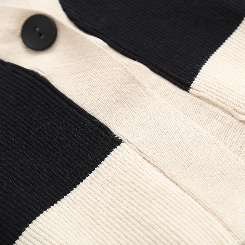 Fashion Za Women Sweater Autumn Retro Cardigan Short One Button V-Neck Long Sleeve Loose Knitting Sweaters Ladies Top