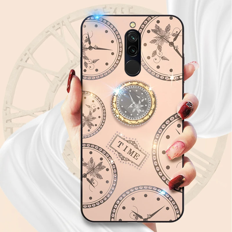 Роскошный чехол с Стразы для Xiaomi Redmi 8 чехол с пряжка кольцо для Xiaomi Redmi Примечание 8 Pro Redmi 8 8A K20