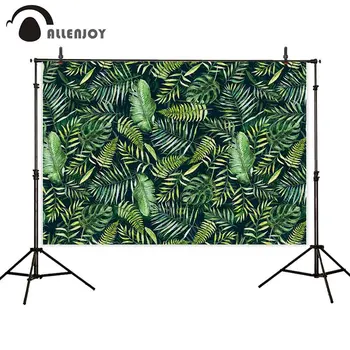

Allenjoy Summer Tropical Leaves Jungle Party Photography Backdrop Pattern Green Photo Studio Vedio Selfie Background Photophone