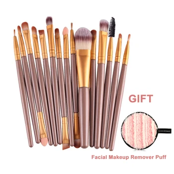 

15pcs Makeup Brushes Kit Eyeshadow Eyebrow Lip Foundation Powder Cosmetic Make Up Brush Set