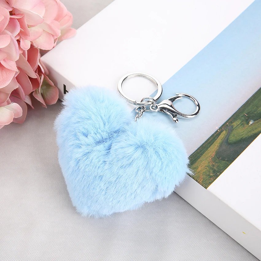 Pompom Ball Key Chains Rabbit  Fur Ball Keychain Accessories - Cute Pom  Keychains - Aliexpress