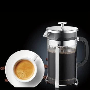 

French Press Coffee Maker with 1000ml Large Capacity Heat Resistant Household Hand Coffee Maker for 5-8 Peolple Use