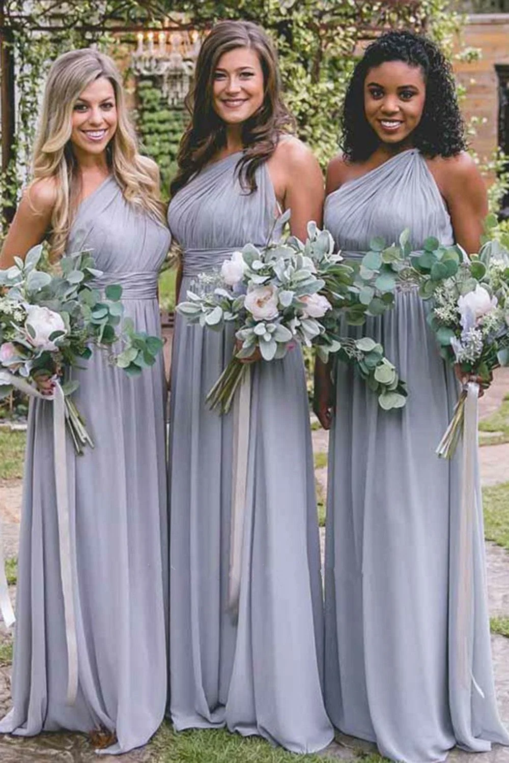 lilac bridesmaid dresses long