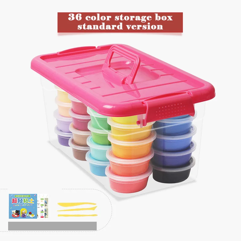 36colors C Сверхлегкий slime 12/24/36 разноцветный пластилин набор головоломка цвет слизи игрушки детей пространство бумажной Развивающие игрушки для детей - Цвет: 36colors C