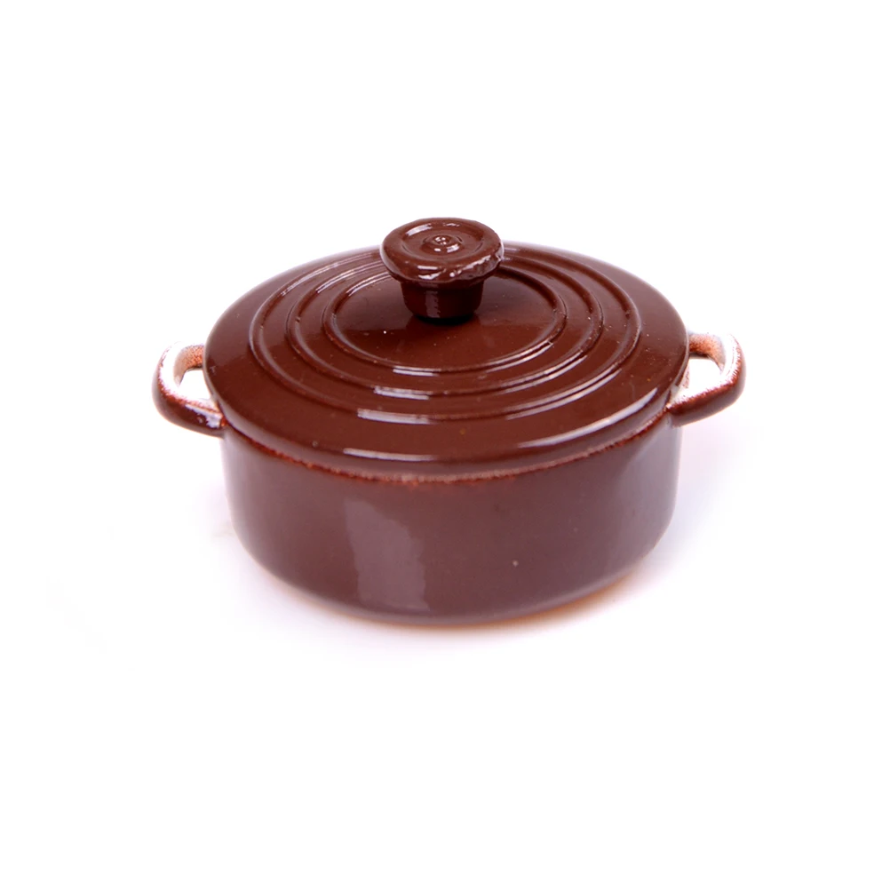 Hot Pot 1:12 Dollhouse Miniature Metal Cooking Soup Pot Cookware Dollhouse Kitchen Accessories Miniature 7