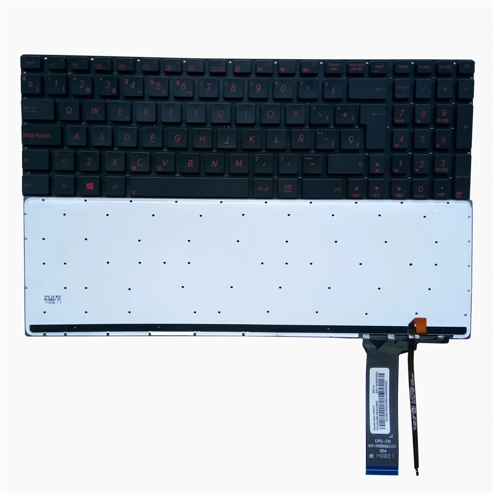 Клавиатура OVY испанская SP для ноутбука Asus G56 G56JK G56JR N56 N56VV N56VZ N76VB N76VJ N76VM N76VZ с красной